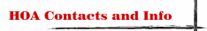 HOA Contacts and Info